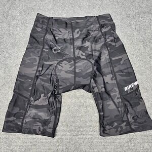 BIKEWA Cycling Shorts Men Medium Black Camo Padded Bike Shorts Athletic